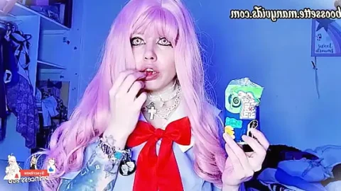 yuno gasai eating gummy bears eating food cosplay ahegao 1733433394